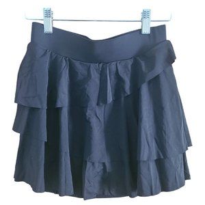 Women's Black Tiered Tennis Golf Skirt Skort Pocket Spandex Size MED 6-8 (WT014)